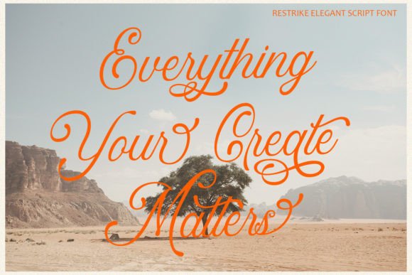 Restrike Font PNG with transparent background - Preview 4