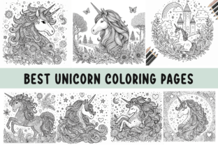 Unicorn Coloring Pages for KDP Graphic by Creativsid · Creative Fabrica