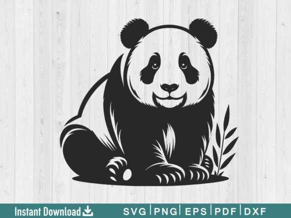Funny Panda Svg Silhouette Vector File
