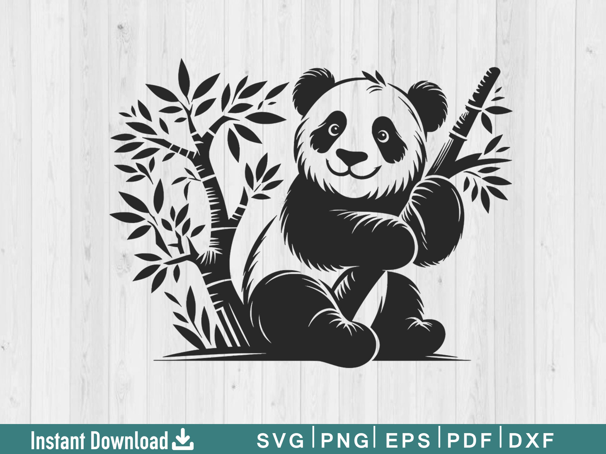 Funny Panda Svg Silhouette Vector File