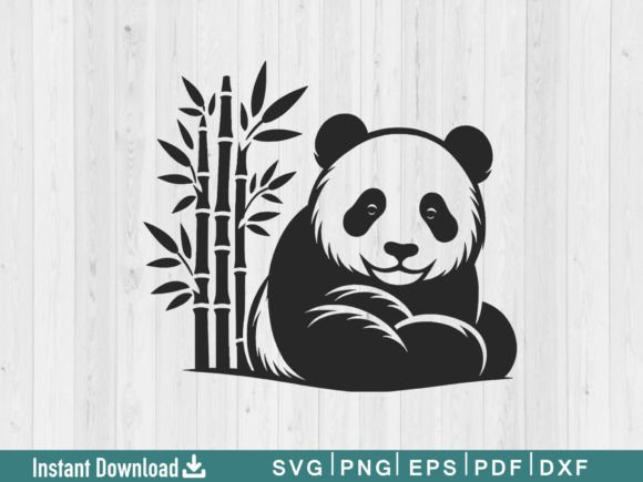 Funny Panda Svg Silhouette Vector File