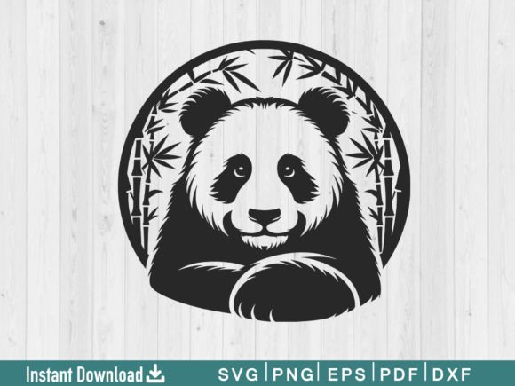 Funny Panda Svg Silhouette Vector File