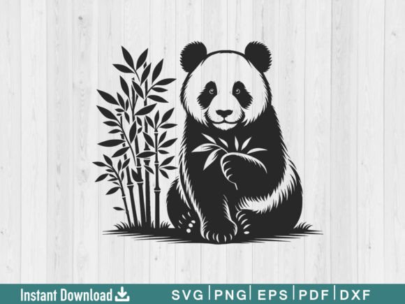 Funny Panda Svg Silhouette Vector File