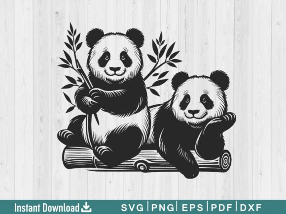 Funny Panda Svg Silhouette Vector File