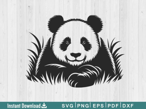 Funny Panda Svg Silhouette Vector File