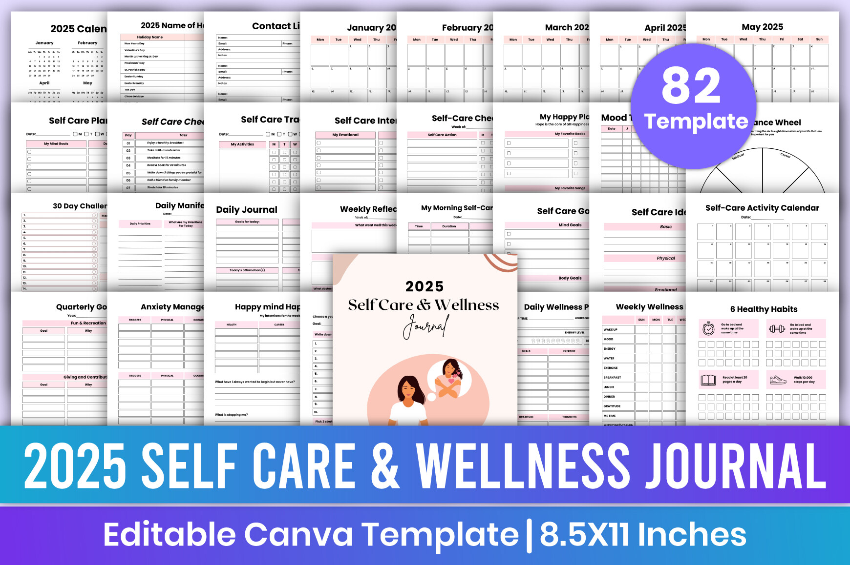 2025 Self Care & Wellness Journal Canva Graphic by Mustafiz · Creative ...