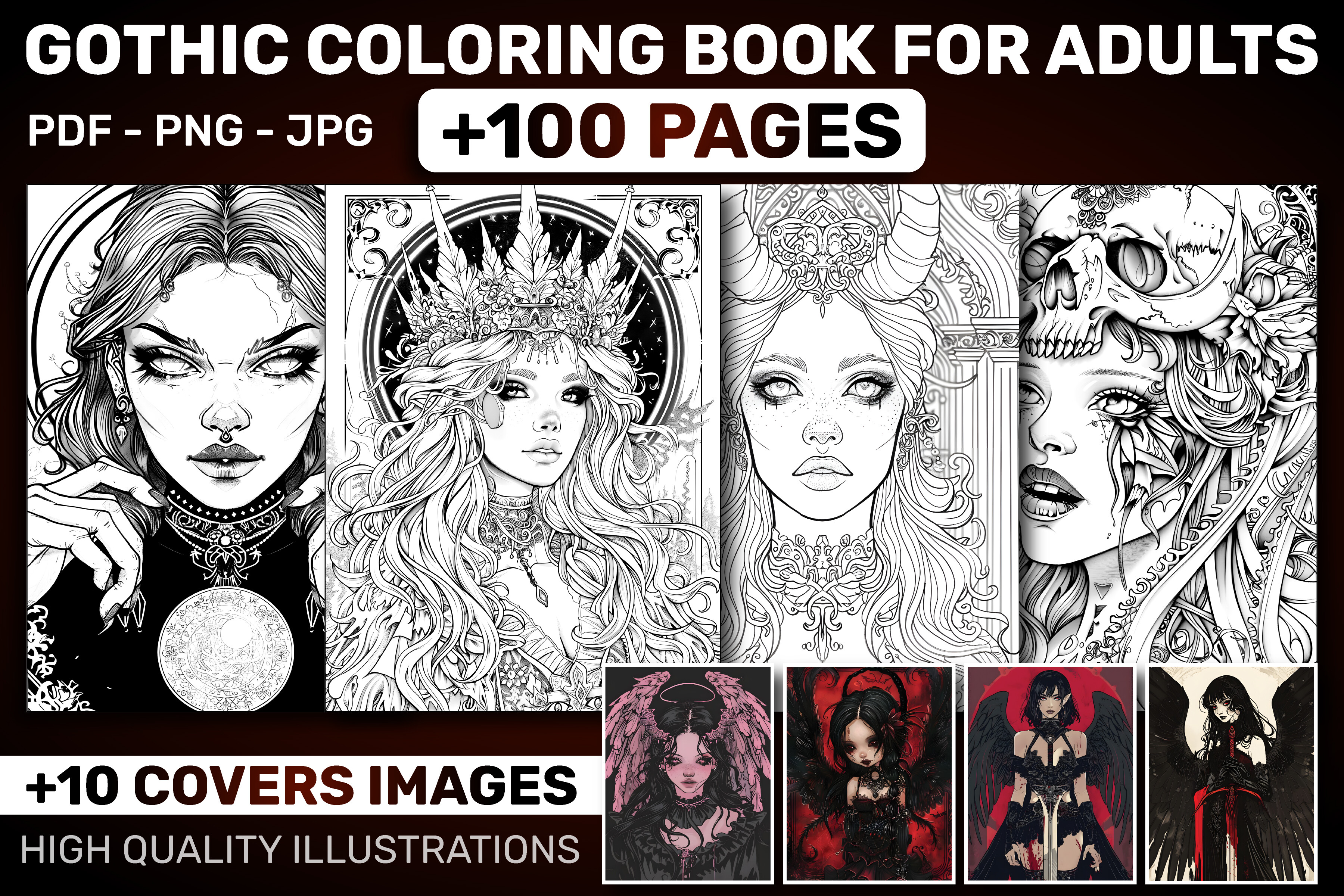GOTHIC COLORING BOOK for ADULTS - KDP