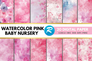 Pink Baby Nursery Digital Paper Bundle Graphic by Regulrcrative ...