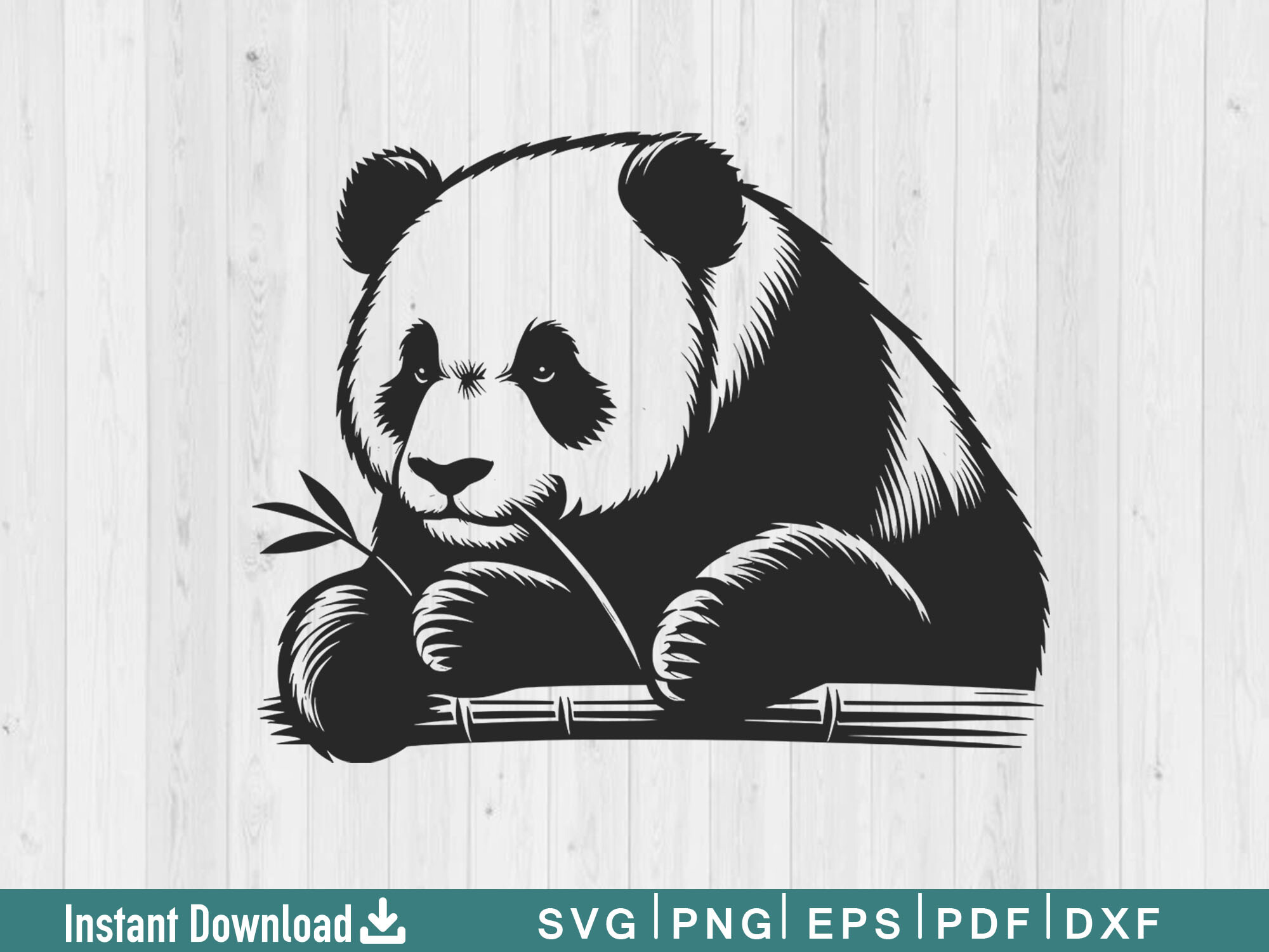 Funny Panda Svg Silhouette Vector File