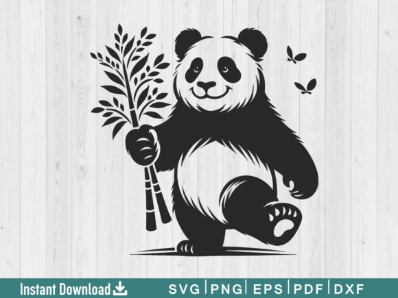 Funny Panda Svg Silhouette Vector File