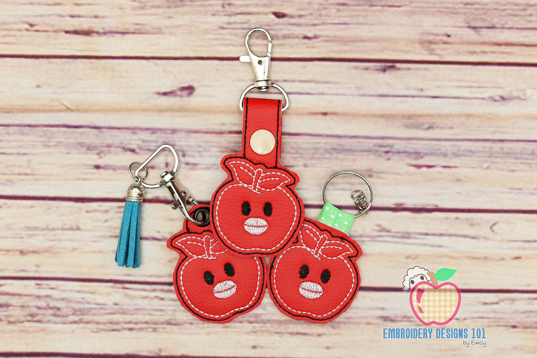 Apple Lip ITH Key Fob Pattern