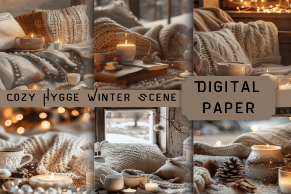 Cozy Hygge Winter Scene Graphics