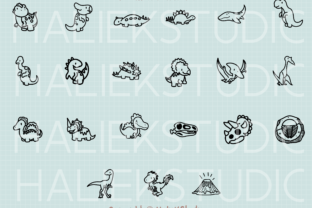 Dinosaurs Vol. 2 Procreate Stamp Brushes Graphic by HalieKStudio ...