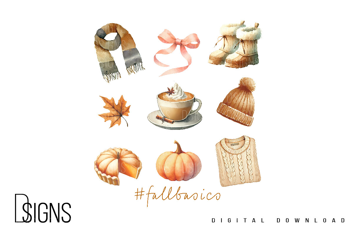 Fall Pumpkin Coffee Cozy Watercolor PNG Graphic by DSIGNS · Creative ...