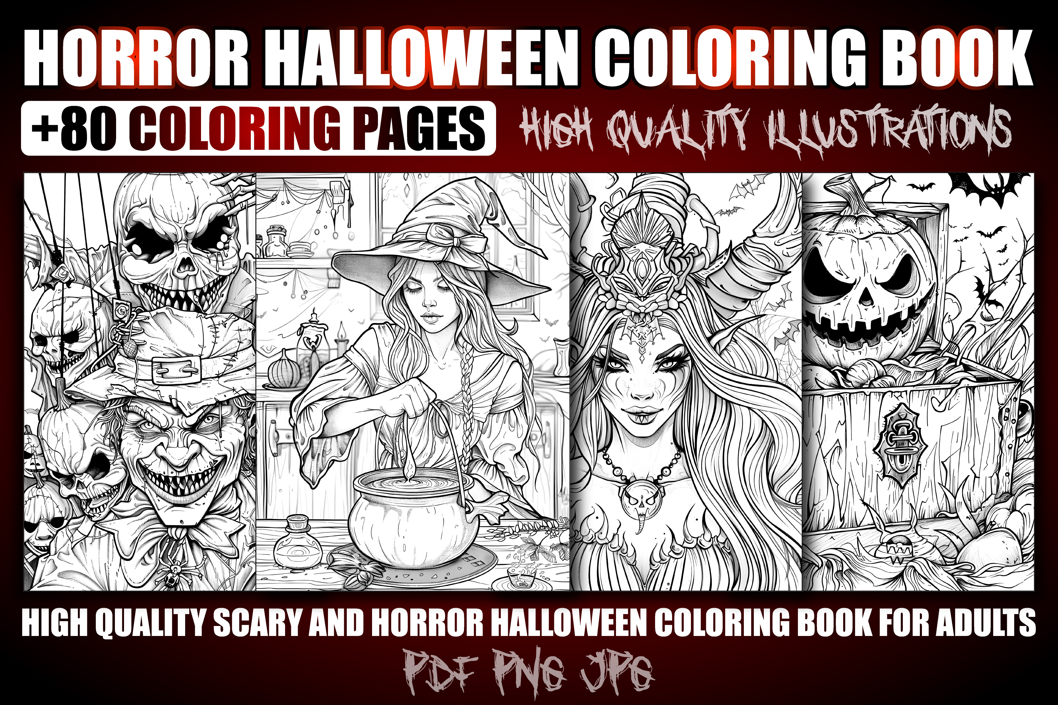 HORROR HALLOWEEN COLORING BOOK ADULTS