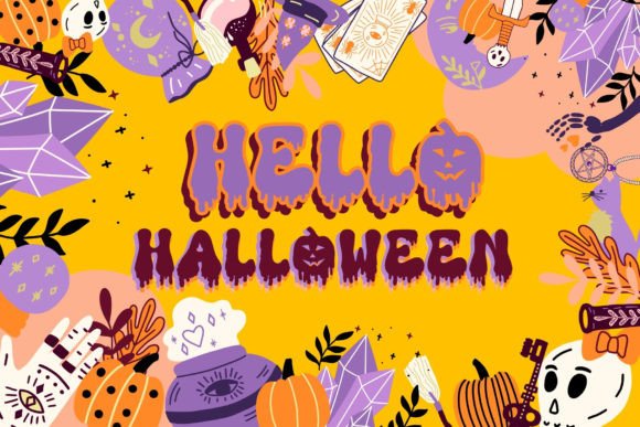 Halloween Retro Font PNG with transparent background - Preview 2