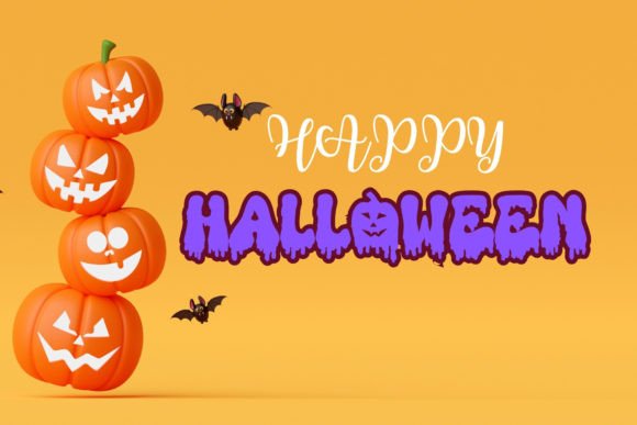 Halloween Retro Font PNG with transparent background - Preview 4