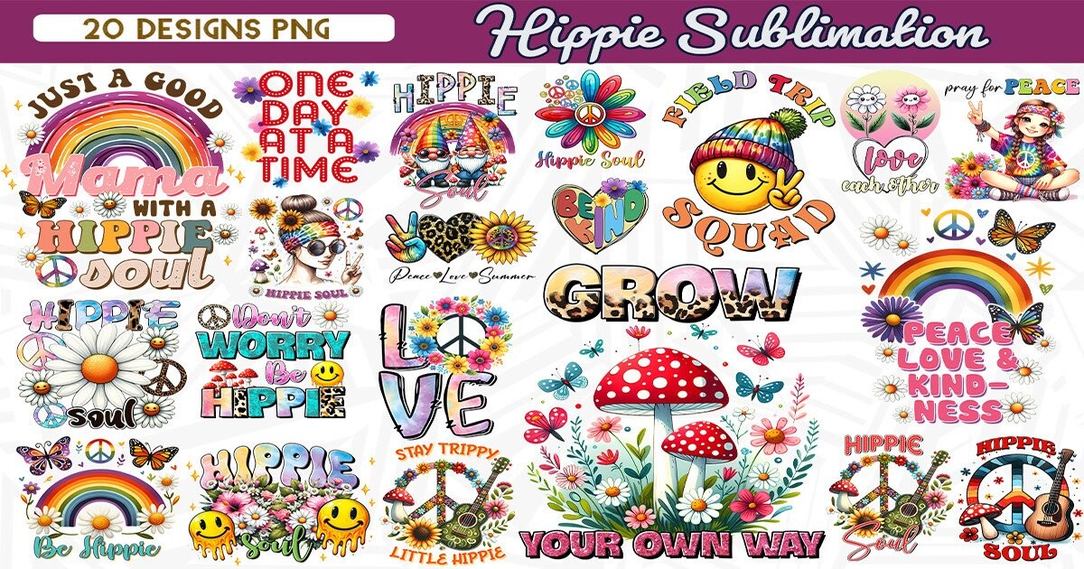 Hippie Sublimation Bundle Bundle · Creative Fabrica