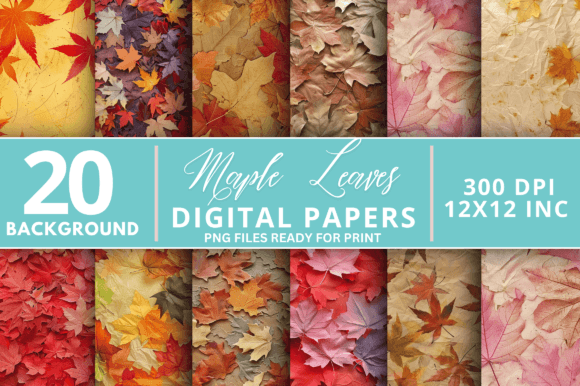 Maple Leave Texture Digital Paper Bundle