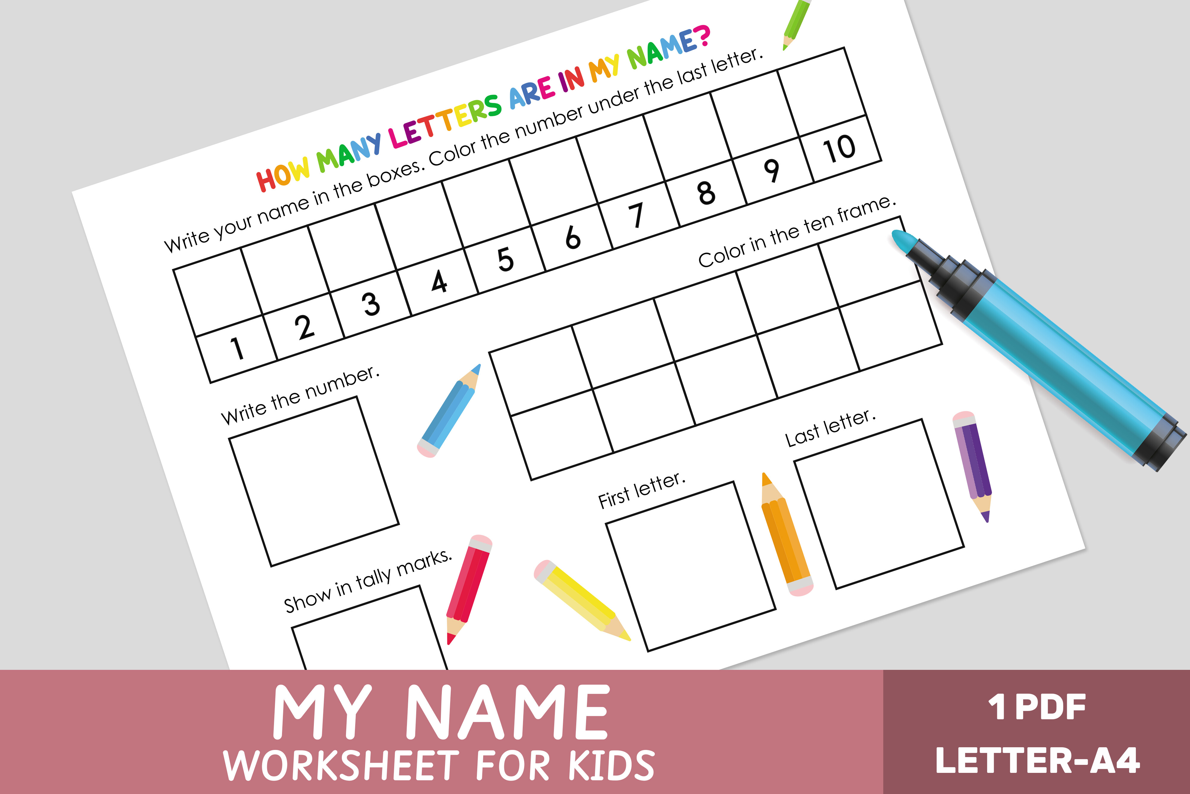 My Name Worksheet for Kids