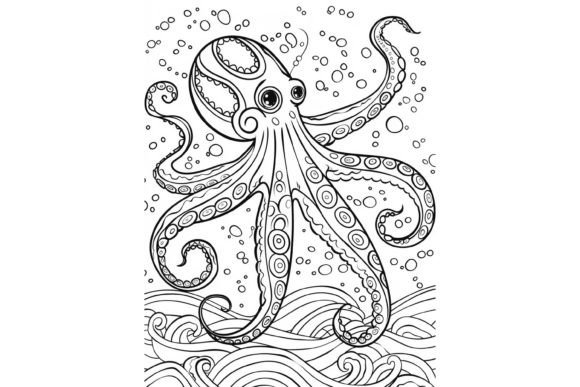 Octopus Coloring Page for Adults
