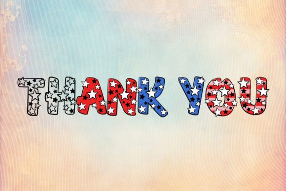 Patriotic Star Font PNG with transparent background - Preview 2