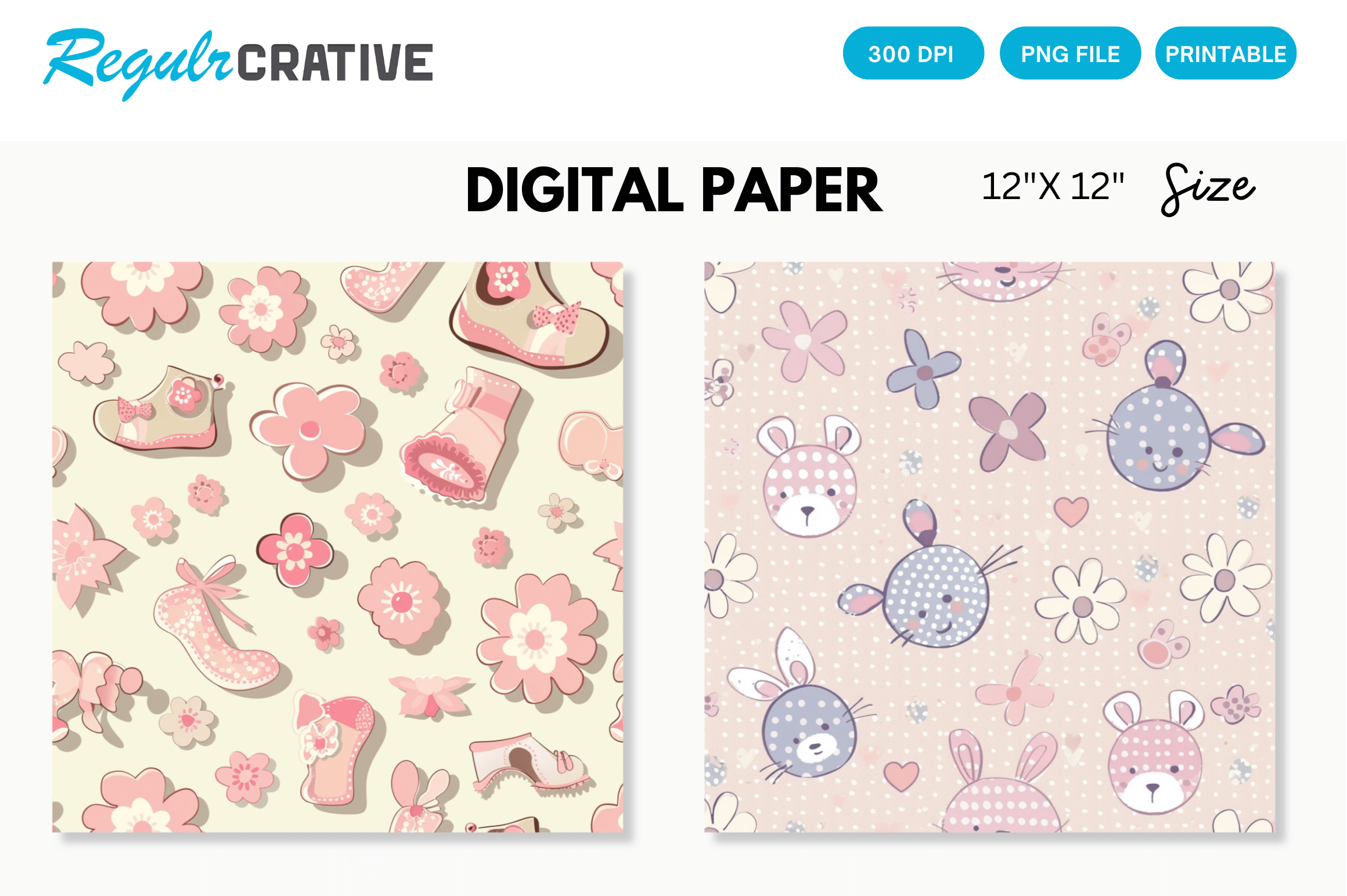 Pattern Paper Baby Seamless Baby Girl Pattern Paper Graphic by Regulrcrative · Creative ...