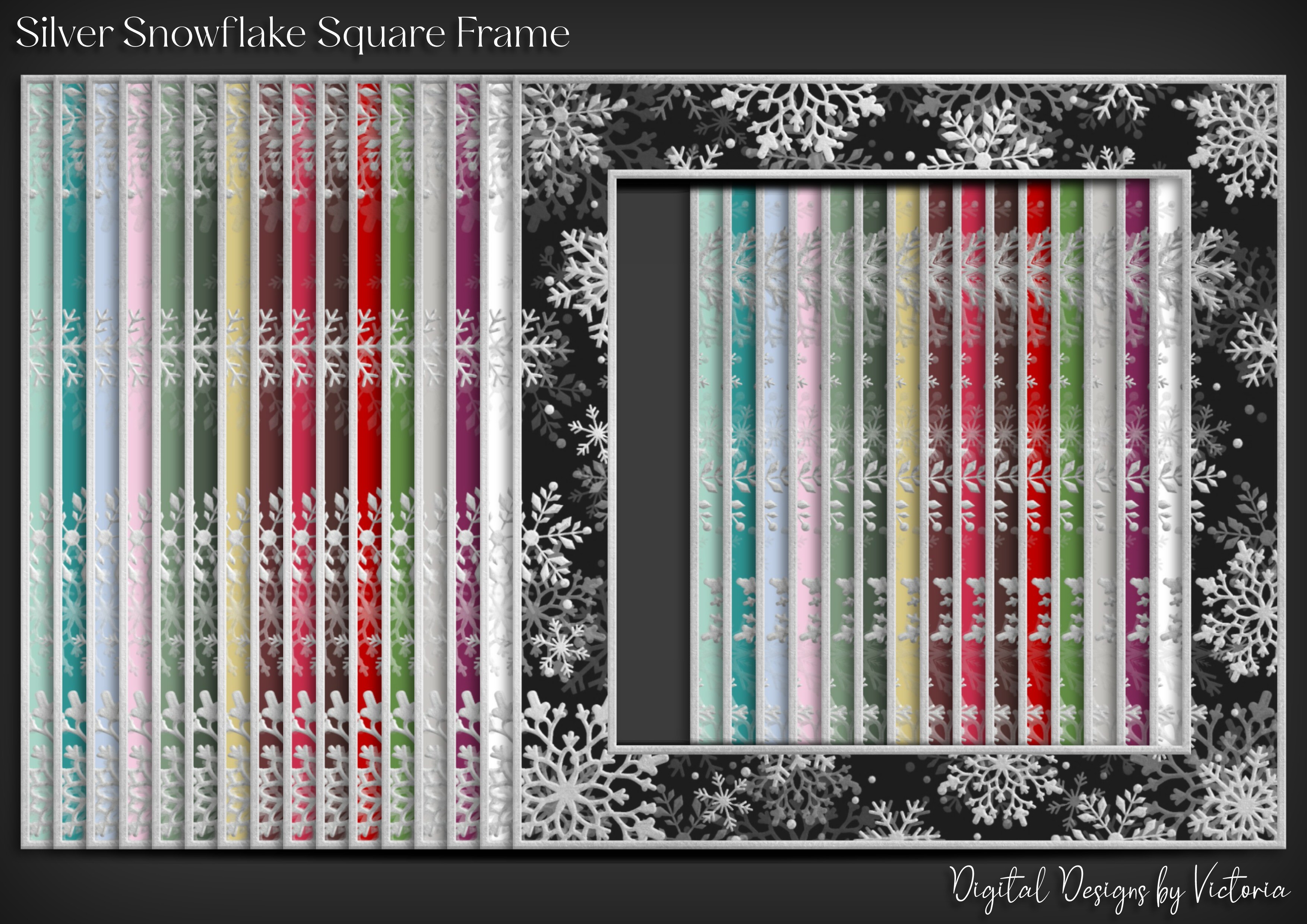Silver Snowflake Square Frame