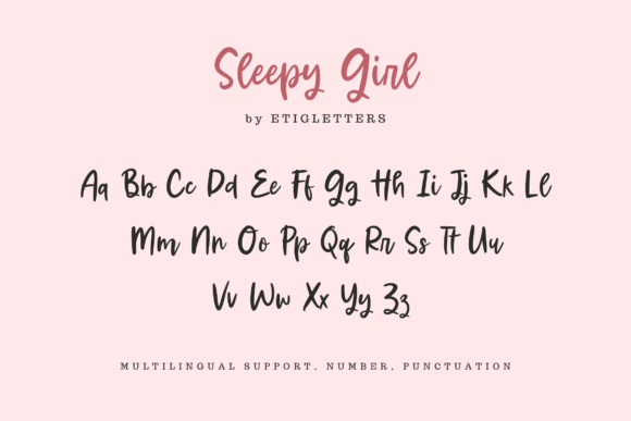 Sleepy Girl Font PNG with transparent background - Preview 6