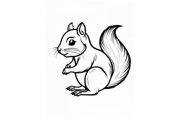 Squirrel Coloring Page for Adults
