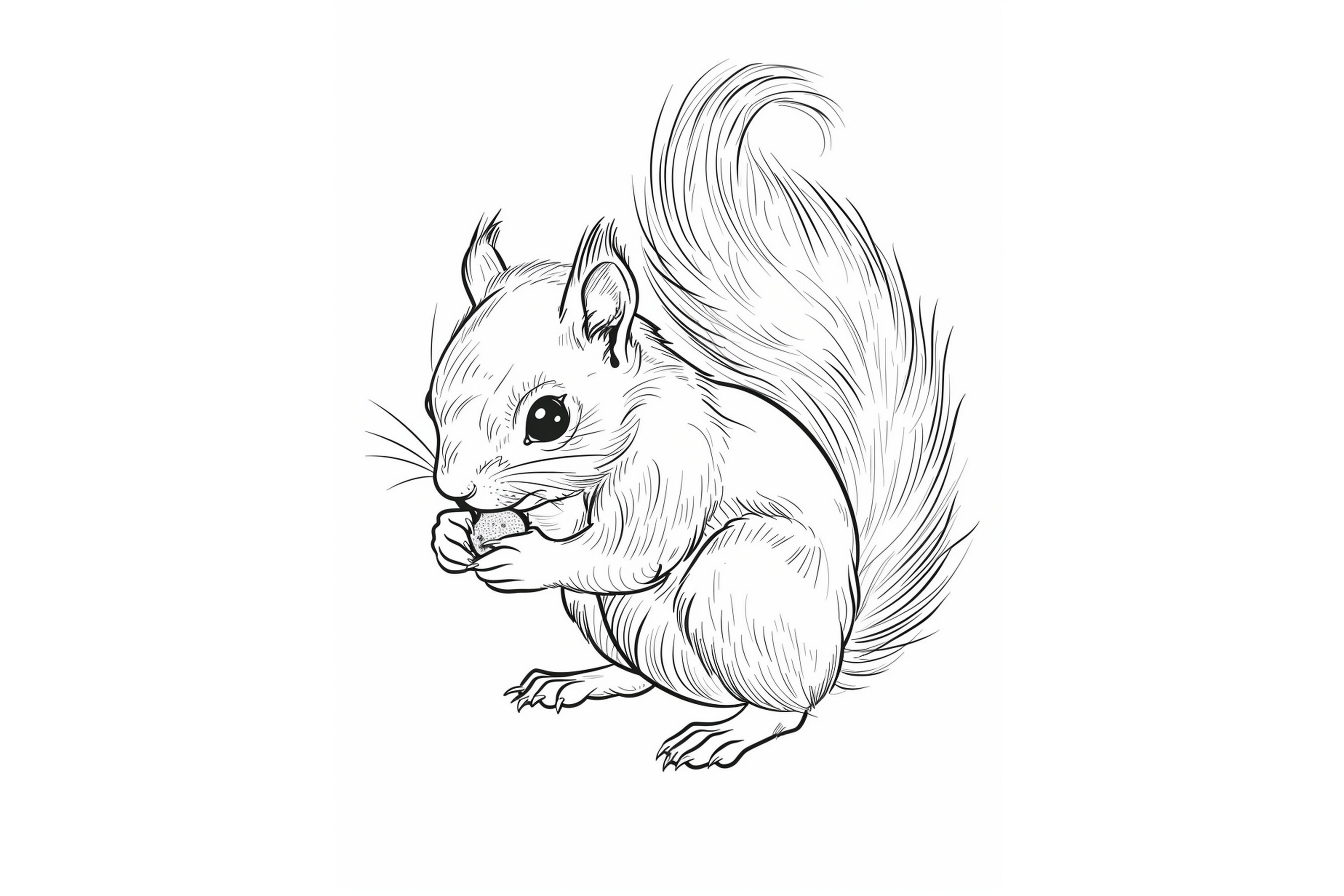 Squirrel Coloring Page for Adults