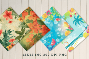 Summer Digital Paper Backgrounds Bundle Graphic by Regulrcrative ...