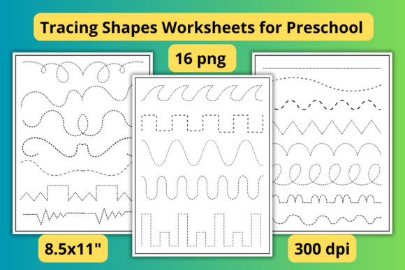 Tracing Shapes Worksheets for Preschool Graphic by wassila design ...