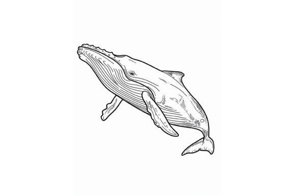 Whale Coloring Page for Adults