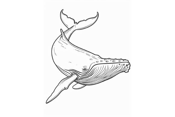 Whale Coloring Page for Adults