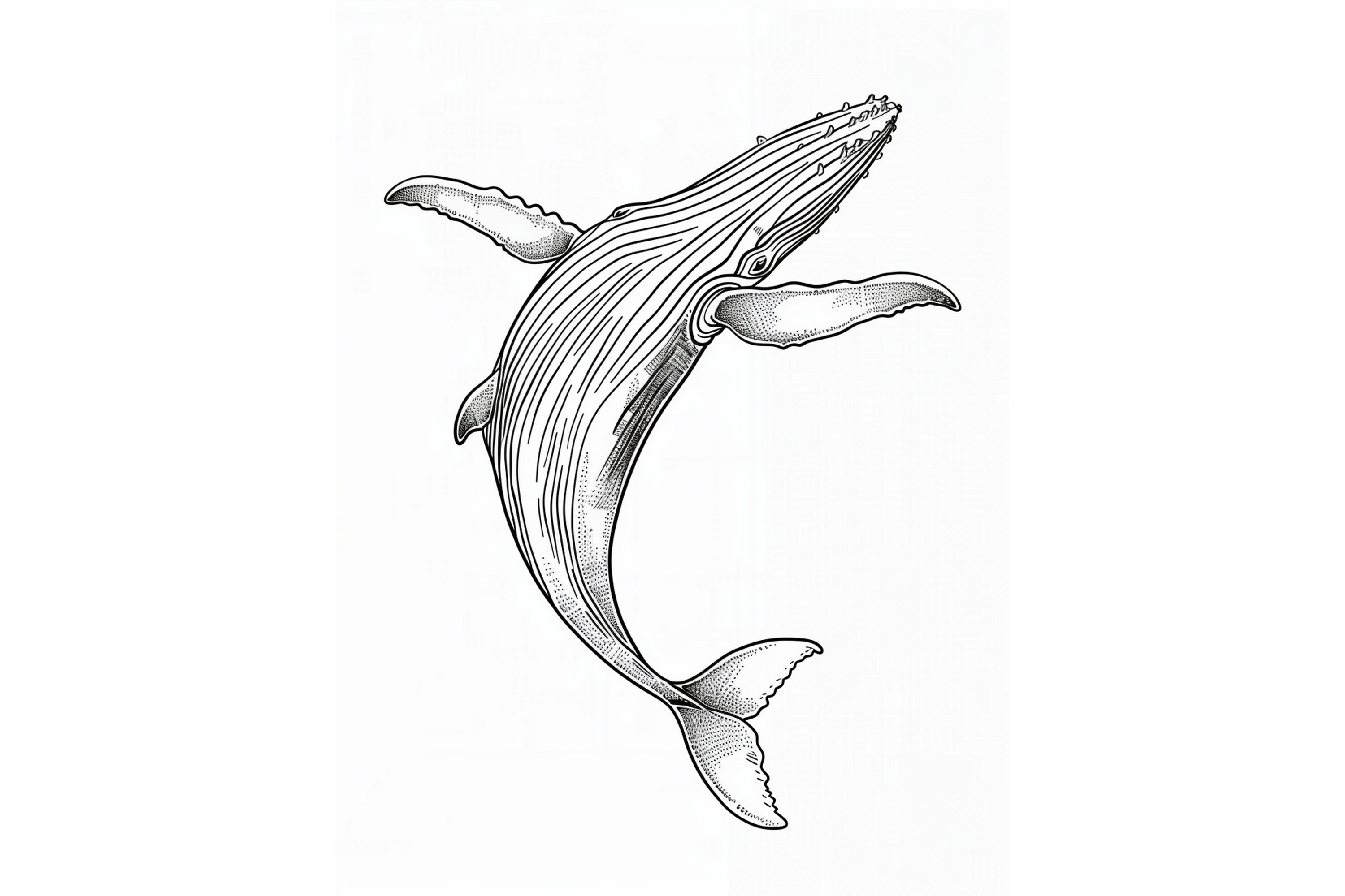Whale Coloring Page for Adults