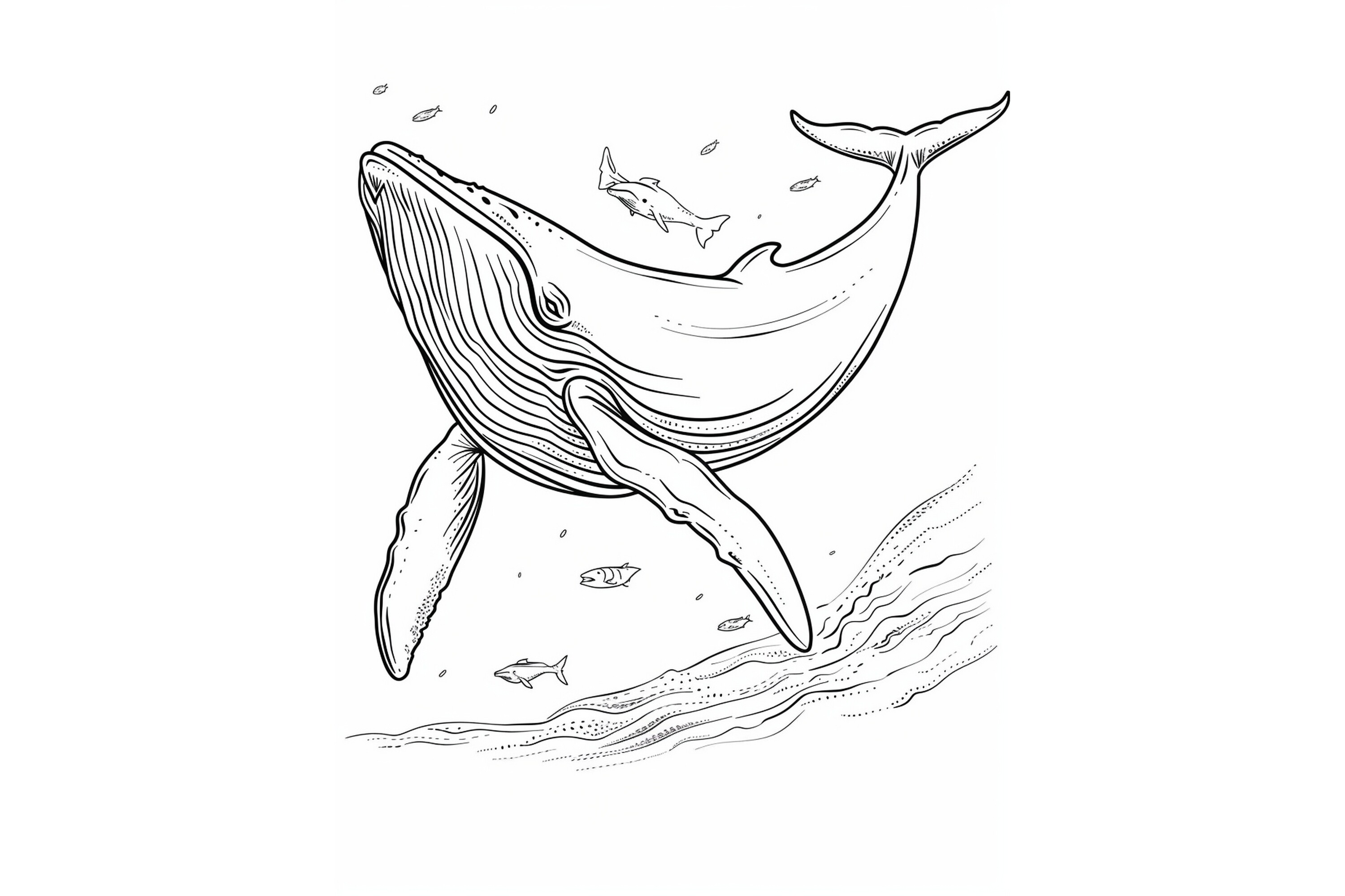 Whale Coloring Page for Adults