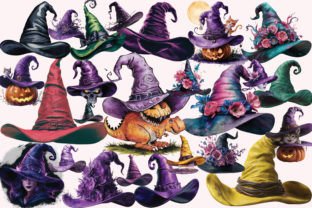 Witch Hat Clipart Bundle PNG Halloween Graphic by Colourful · Creative ...