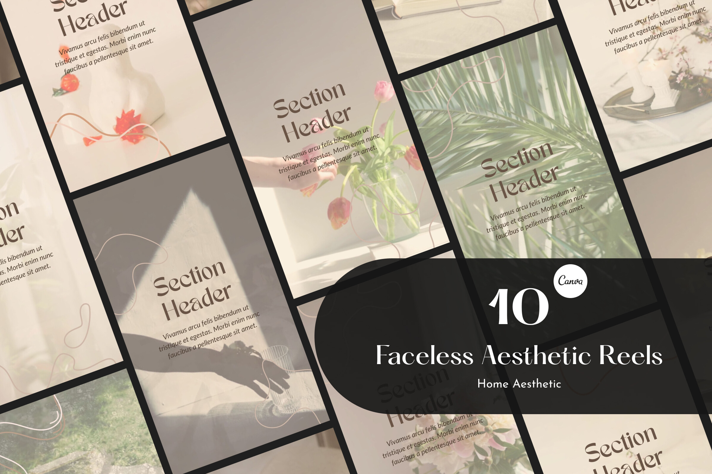 10 Faceless Reels, Home Aesthetic, Canva