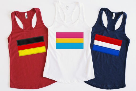 3 Color Horizontal Stripe Flag Applique