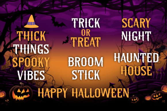 Batnight Halloween Font PNG with transparent background - Preview 2