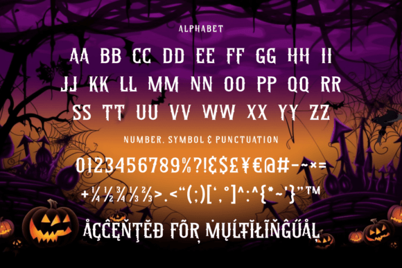 Batnight Halloween Font PNG with transparent background - Preview 3