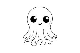 Cute Kawaii Ghost Coloring Page for Kids Graphic by Forhadx5 · Creative ...