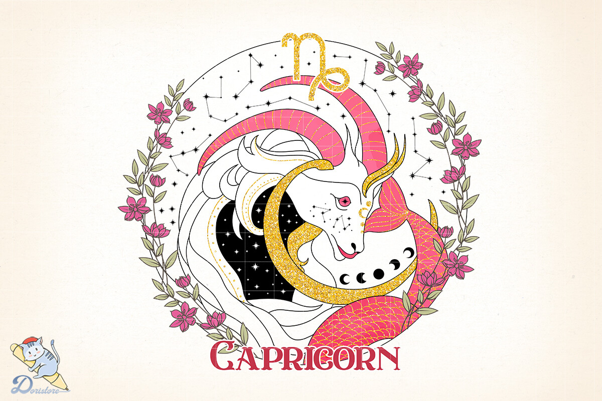 Floral Zodiac Capricorn Sublimation