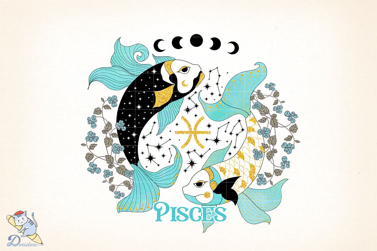 Floral Zodiac Pisces Sublimation