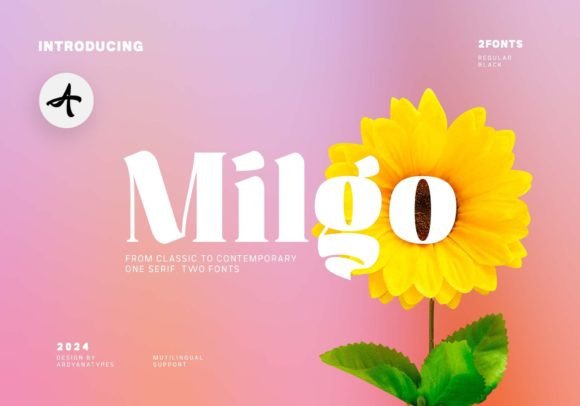 Milgo Font PNG with transparent background - Preview 1