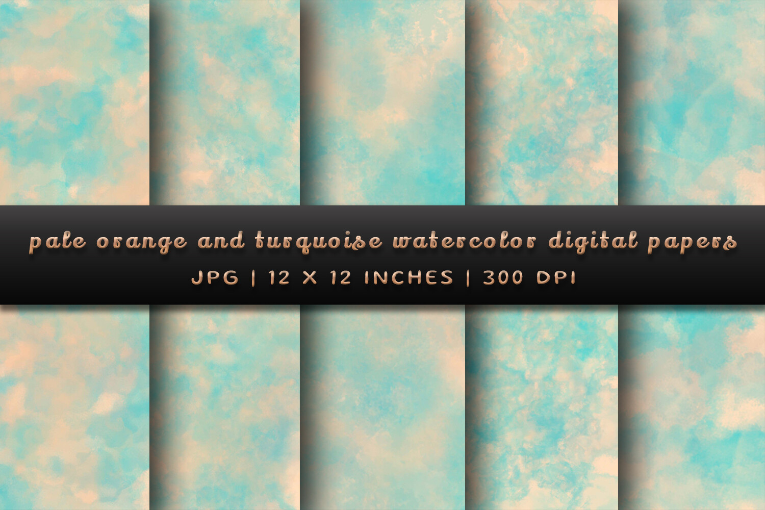 Pale Orange and Turquoise Digital Papers Graphic by Pugazh Logan ...