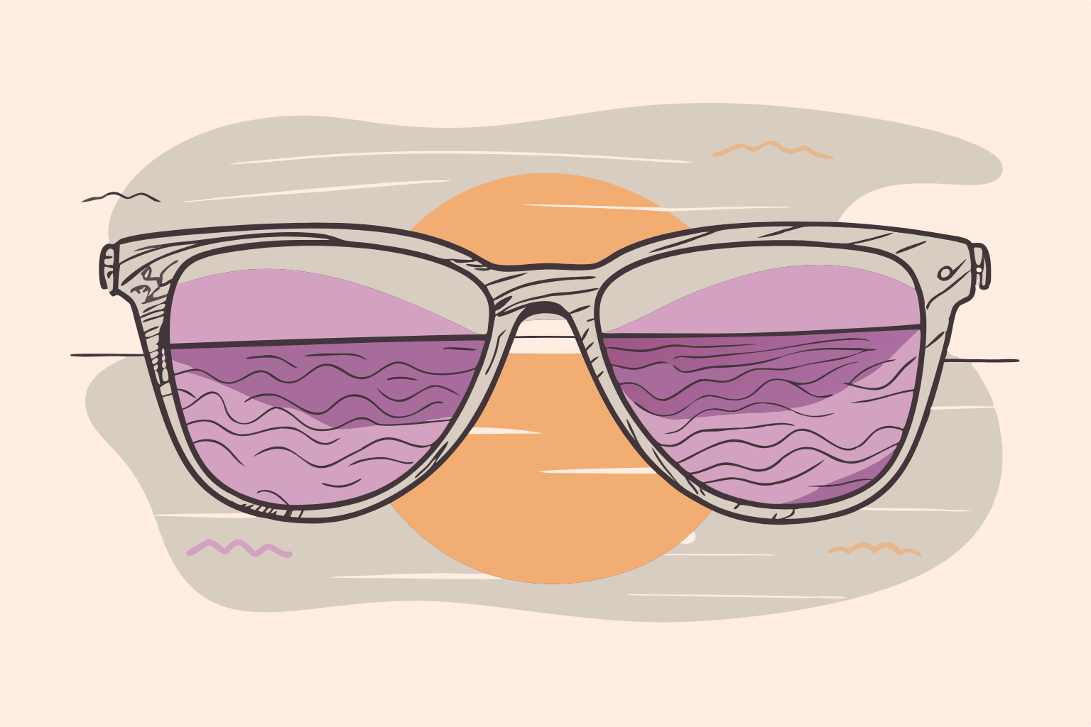 Summer Sunglasses with Beach Clipart Graphic by happywithmonir ...