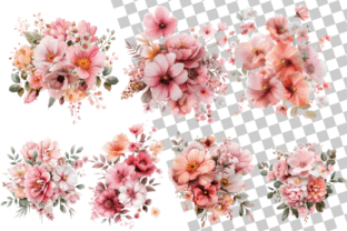Watercolor Pink Flowers Pastel Floral Graphic by sasikharn · Creative ...