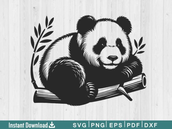 Funny Panda Svg Silhouette Vector File